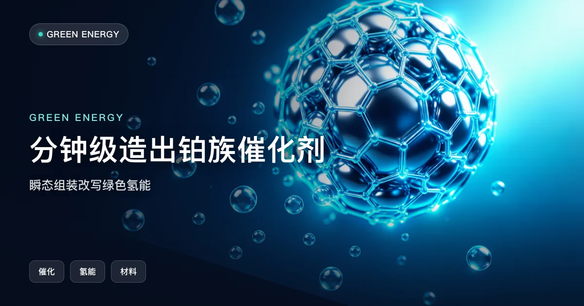 分钟级造出铂族催化剂:瞬态组装改写绿色氢能