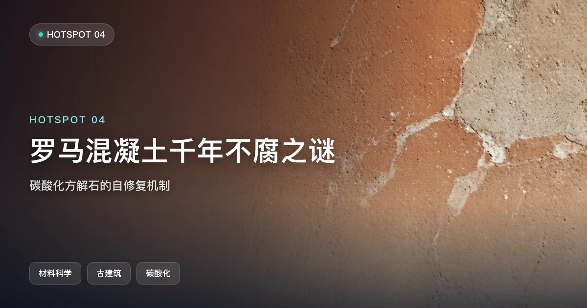 罗马混凝土千年不腐之谜:碳酸化方解石的自修复机制