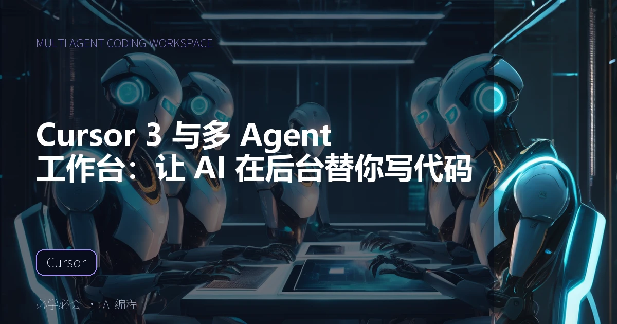 Cursor 3 与多 Agent 工作台:让 AI 在后台替你写代码