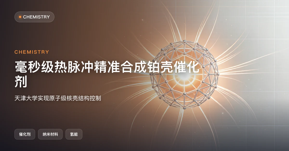 毫秒级热脉冲:天津大学实现铂壳催化剂原子级精准合成