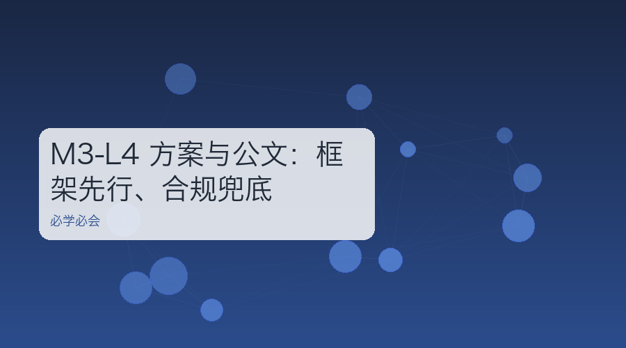 M3-L4 方案与公文:框架先行、合规兜底