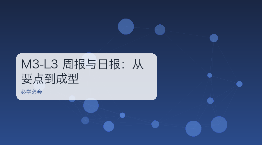 M3-L3 周报与日报:从要点到成型