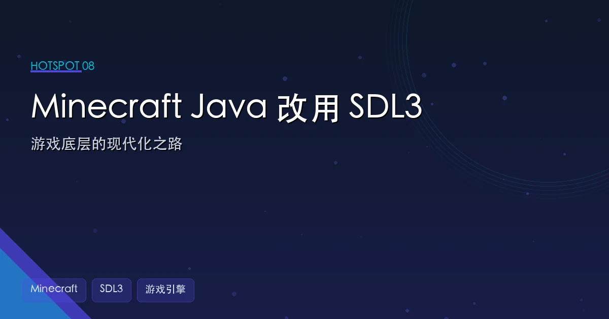 Minecraft Java 改用 SDL3:游戏底层的现代化之路